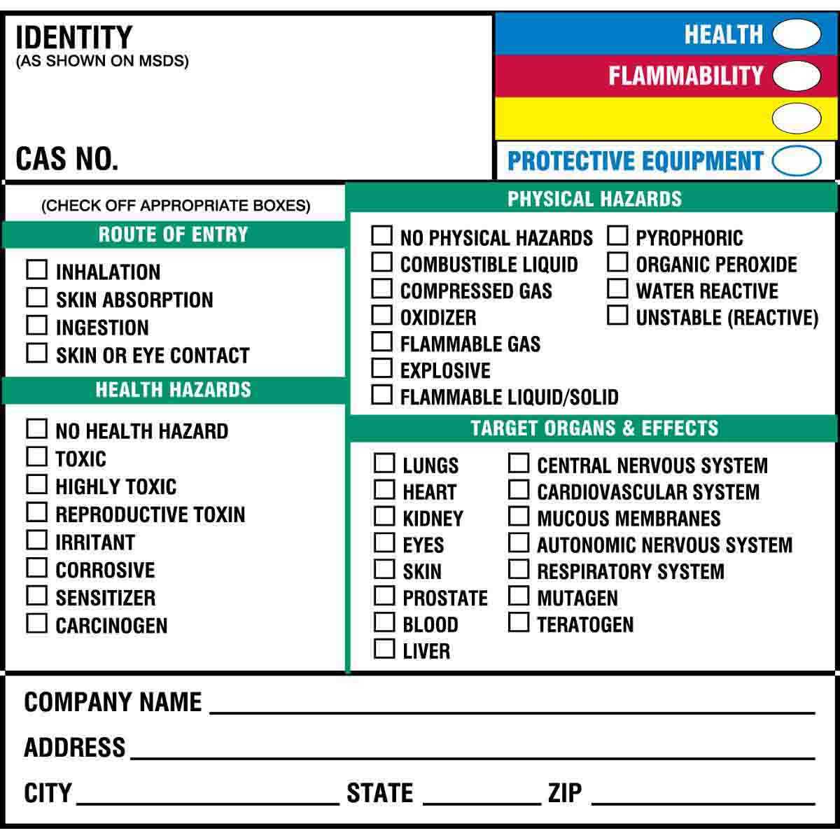 Haz-Com Labels