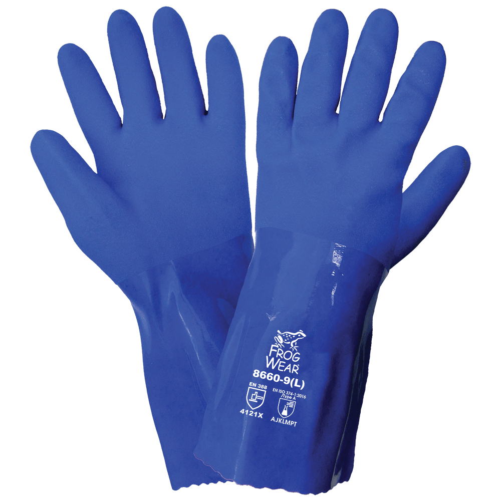 FrogWear® Triple-Coated PVC Abrasion Resistant Chemical Handling Gloves