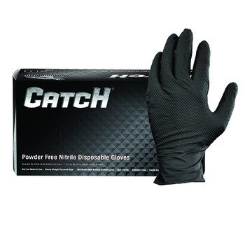 Proworks® Catch® Black Powder-Free Nitrile Gloves</br>9 mil