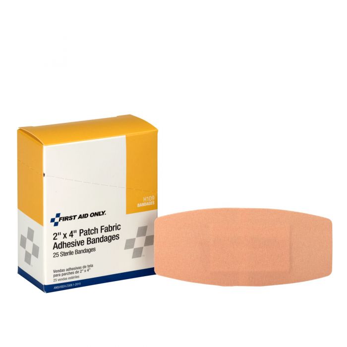 Individually Wrapped Fabric Adhesive Bandages, 2"x4"