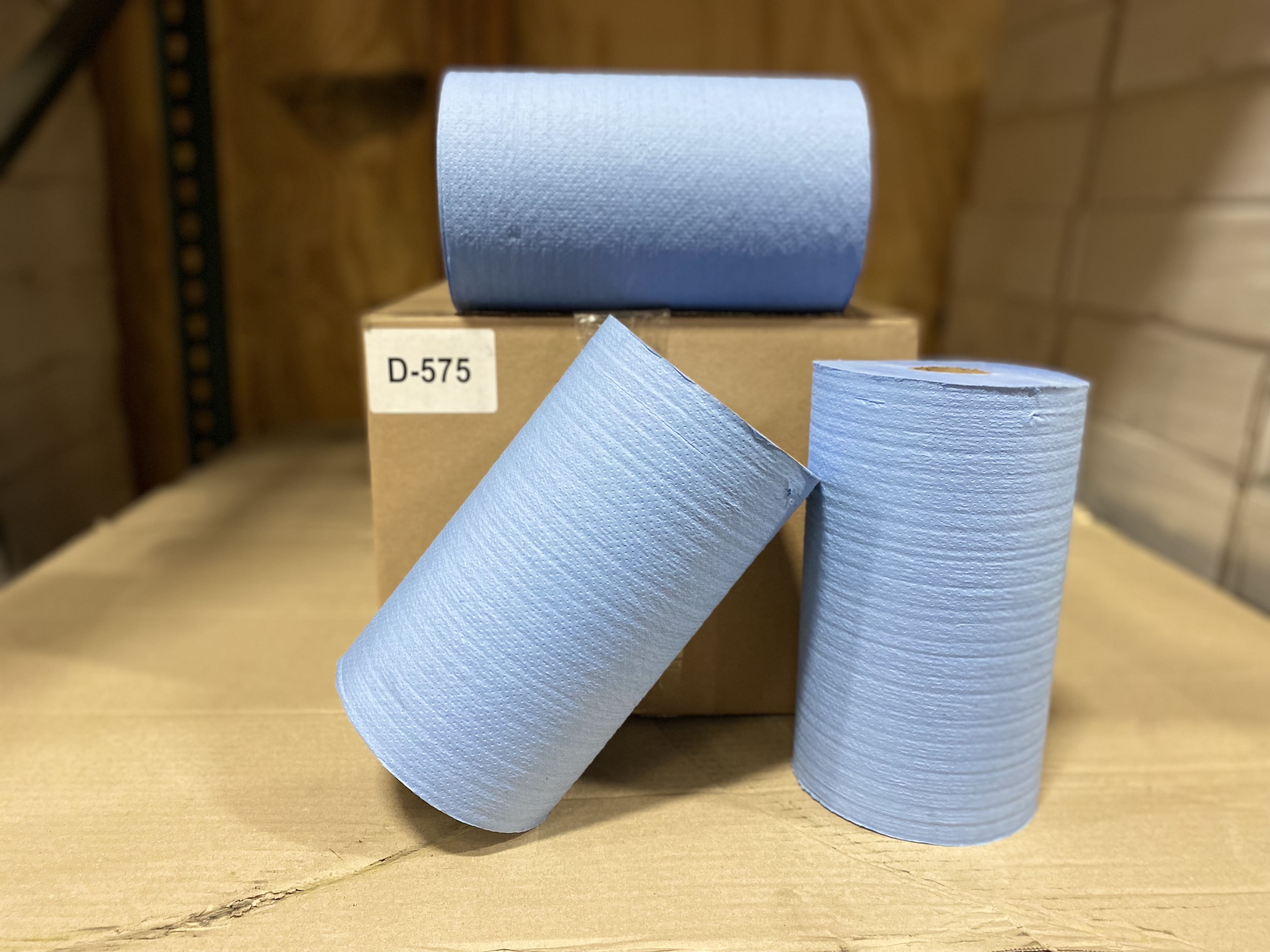 Blue Embossed Scrim Rag on a Roll